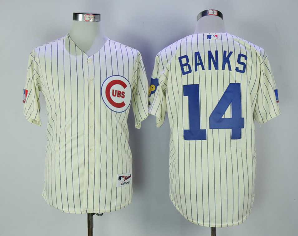 Cubs 14 Ernie Banks Cream 1969 Turn Back The Clcok Baseball Jerseys